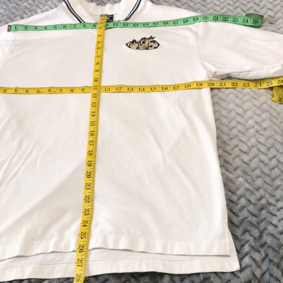 Warner Brothers Mens Polo Shirt, Size L, Colour White with Tasmanian Dev… - Picture 6 of 8